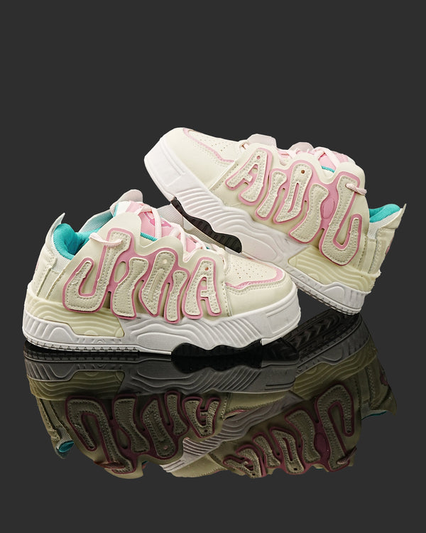 AJK White Pink Chunky Sneakers – Trendy Women’s Street Style Shoes