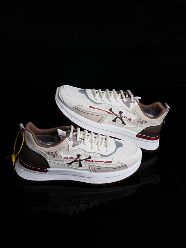 Retro Heritage Trainers: Cream & Brown Vintage-Inspired Sneakers